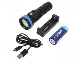 Torch: LED | IPX8 | 400lm,800lm,1600lm | L: 146mm | Ø: 46mm | diving