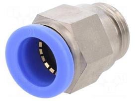 Push-in fitting | straight | -0.95÷15bar | nickel plated brass