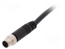 Connector: M8 | 2m | male | PIN: 3 | 3A | 60V | IP67 | straight | plug
