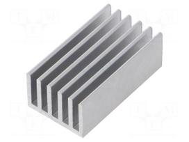 Heatsink: extruded | grilled | aluminium | L: 37.5mm | W: 21mm | H: 14mm