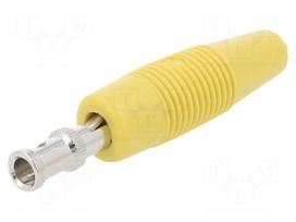 Laboratory connector: 4mm banana | plug | 30A | 60VDC | yellow | 3mΩ