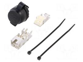 RJ45 socket | 22mm | FrontCom | Ø22mm | IP65 | black | -40÷70°C