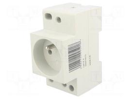 E-type socket | 230VAC | 10A | for DIN rail mounting