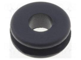 Grommet | Ømount.hole: 5mm | Øhole: 3.1mm | rubber | black