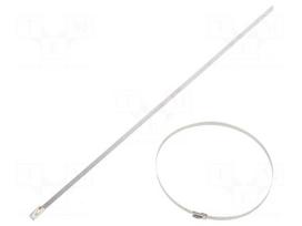 Cable tie | L: 300mm | W: 4.6mm | stainless steel AISI 304 | 890N