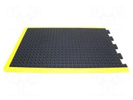 Anti fatigue mat | Width: 0.6m | L: 0.9m | rubber | black | Bubblemat