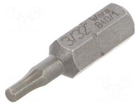 Screwdriver bit | Hex Plus key | HEX 3/32" | Socket size-inch: 1/4"