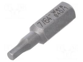 Screwdriver bit | Hex Plus key | HEX 7/64" | Socket size-inch: 1/4"