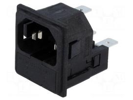 Connector: AC supply | socket | male | 10A | 250VAC | C14 (E) | IEC 60320