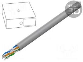 Wire | Cablexpert | U/UTP | Cat 5e | 4x2x24AWG | CCA | wire | PVC | grey