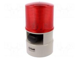 Signaller: lighting-sound | 24VDC | LED | red | IP54 | Ø119x215mm | 103dB
