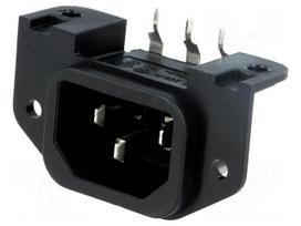 Connector: AC supply | socket | male | 10A | 250VAC | C14 (E) | GSP1