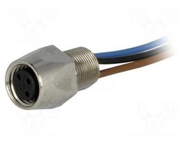 Connector: M8 | 0.5m | female | PIN: 3 | 60V | IP67 | E | with leads | socket