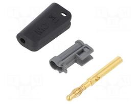 Laboratory connector: 4mm banana | plug | 19A | black | gold-plated