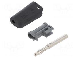 Laboratory connector: 4mm banana | plug | 19A | 30VAC | 60VDC | black