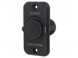 USB power supply | USB A socket x2 | Sup.volt: 12÷24VDC | 5V/2.4A