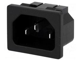 Connector: AC supply | socket | male | 10A | 250VAC | C14 (E) | IEC 60320