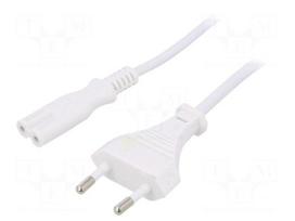 Cable | 2x0.5mm2 | CEE 7/16 (C) plug,IEC C7 female | PVC | 1.2m | 2.5A