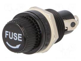 Fuse holder | 5x20mm | 10A | 250V | on panel | Cutout: Ø13.2mm