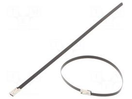 Cable tie | L: 200mm | W: 4.6mm | stainless steel AISI 304 | 450N