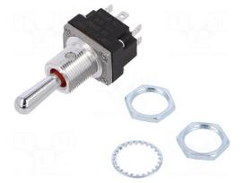 Switch: toggle | Pos: 3 | DPDT | (ON)-OFF-(ON) | 5A/28VAC | Leads: screw