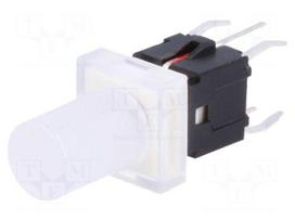 Switch: keypad | Pos: 2 | SPST-NO | 0.05A/12VDC | colourless | LED | red
