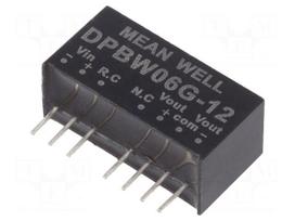 Converter: DC/DC | 6W | Uin: 18÷75VDC | Uout: 12VDC | Uout2: -12VDC | SIP8