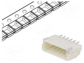 Connector: wire-board | socket | male | 1A | 50V | PIN: 6 | SMT | 1mm | tinned