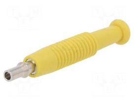 Laboratory connector: 2mm banana | plug | 6A | 60VDC | yellow | Ø: 2.1mm