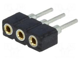 Connector: pin strips | socket | female | PIN: 3 | THT | straight | 2mm