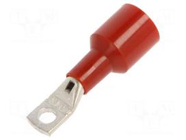 Tip: ring tube | M5 | Ø: 5.2mm | 10mm2 | crimped | for cable | insulated