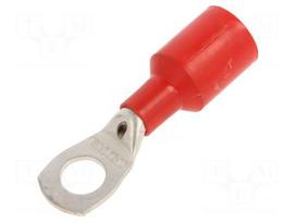 Tip: ring tube | M10 | Ø: 10.5mm | 16mm2 | crimped | for cable | insulated