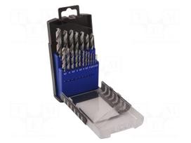Drill set | for metal | high speed steel | box | metal | 19pcs.