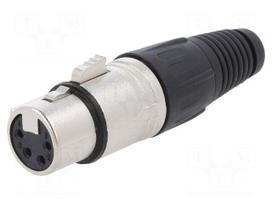 Connector: XLR | plug | female | PIN: 4 | straight | for cable | soldering
