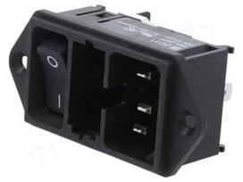 Connector: AC supply | socket | male | 10A | 250VAC | C14 (E) | DD11