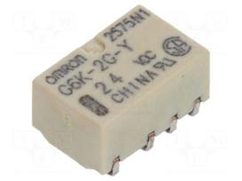 Relay: electromagnetic | Ucoil: 24VDC | DPDT | Icontacts max: 1A | G6K