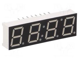 Display: LED | 7-segment | 10mm | 0.39" | No.char: 4 | green | 2.8÷4mcd