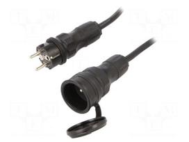 Extension lead | H05RR-F | 3G2.5mm2 | 5m | rubber | black | Sockets no: 1