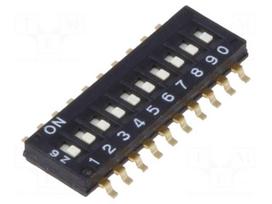 Switch: DIP-SWITCH | Poles number: 10 | ON-OFF | 0.025A/24VDC | Pos: 2