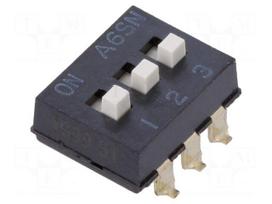 Switch: DIP-SWITCH | Poles number: 3 | ON-OFF | 0.025A/24VDC | Pos: 2