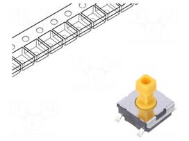 Microswitch TACT | SPST-NO | Pos: 2 | 0.05A/24VDC | SMT | none | 1.47N
