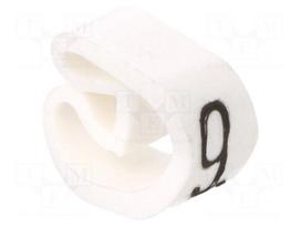 Markers | Marking: 9 | 4÷10mm | PVC | white | -30÷80°C | leaded | CLI C