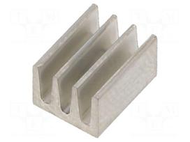 Heatsink: extruded | grilled | natural | L: 8mm | W: 6.3mm | H: 4.8mm | raw