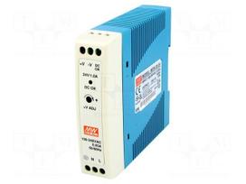 Power supply: switching | for DIN rail | 24W | 24VDC | 1A | 85÷264VAC