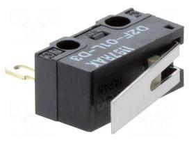 Microswitch SNAP ACTION | 0.1A/30VDC | with lever | SPDT | Pos: 2 | D2F