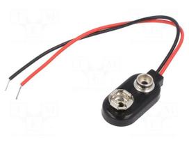 6F22 connector | 6F22,6LR61 | Batt.no: 1 | THT | cables | 100mm