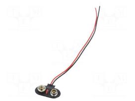 6F22 connector | 6F22,6LR61 | Batt.no: 1 | on cable | cables | 150mm
