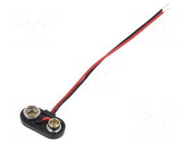 6F22 connector | 6F22,6LR61 | Batt.no: 1 | on panel | cables | 100mm