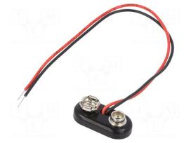 6F22 connector | 6F22,6LR61 | Batt.no: 1 | snap-on | cables | 150mm