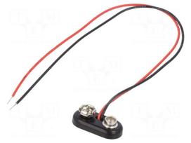 6F22 connector | 6F22,6LR61 | Batt.no: 1 | snap-on | cables | 150mm